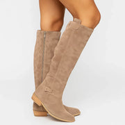 Knee-High Suede Boots with Block Heel for Stylish and Comfortable Heels