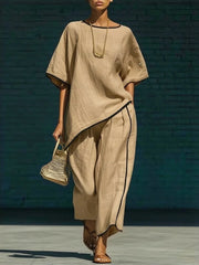 Women's Pajama Set – Lightweight Linen – Casual Comfort