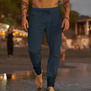 Linen Casual Pants Relaxed Fit Wide Leg Wear Breathable Lightweight Beach