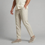Linen Drawstring Pants Lightweight Smart Casual Wear Summer Breathable