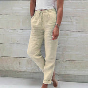 Oversized Linen Drawstring Pants with Matte Finish Relaxed Fit Casual Wear Adjustable Breathable Lightweight Summer