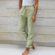 Oversized Linen Drawstring Pants with Matte Finish Relaxed Fit Casual Wear Adjustable Breathable Lightweight Summer