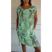 Linen Floral Summer Dress