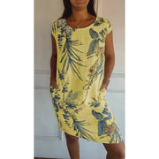 Linen Floral Summer Dress