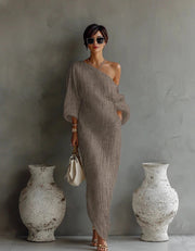 Luxe One-Shoulder Linen Dress Style Bridal Guest Pockets