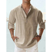 Men's Linen Polo Shirt with Comfortable Fit for Casual and Work