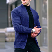 Men's Casual Knit Cardigan with Utility Pockets for Urban Style