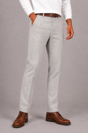 Men's Linen Elastic Waist Pants with Side Pockets for Casual Wear