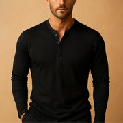 Men's Long Sleeve Henley Shirt Comfortable Casual Wear