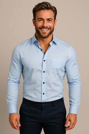 Men's Long Sleeve White Shirt Wrinkle-Free Wedding Guest Outfits