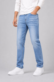 Men's Medium Stretch Wideleg Jeans with Classic Fit for Comfortable Style