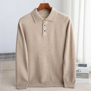 Men's Modern Wool Polo Sweater for Quarter Zip Pullover Style
