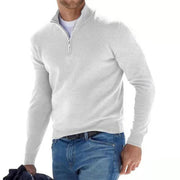 Men's Quarter-Zip Knit Sweater for a Stylish 80s Inspired Look