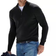 Men's Quarter-Zip Knit Sweater for a Stylish 80s Inspired Look