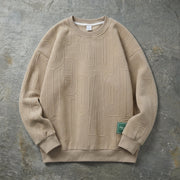 Men's Relaxed Textured Knit Sweatshirt for Quarter Zip Pullover Style
