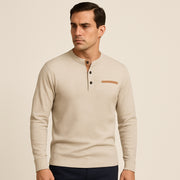Men's Ribbed Cotton Henley Shirt for Cute Casual Looks and Everyday Style