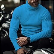 Men's Ribbed Turtleneck Sweater for Warmth and Versatility