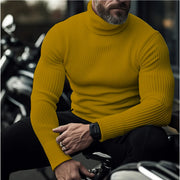 Men's Ribbed Turtleneck Sweater for Warmth and Versatility