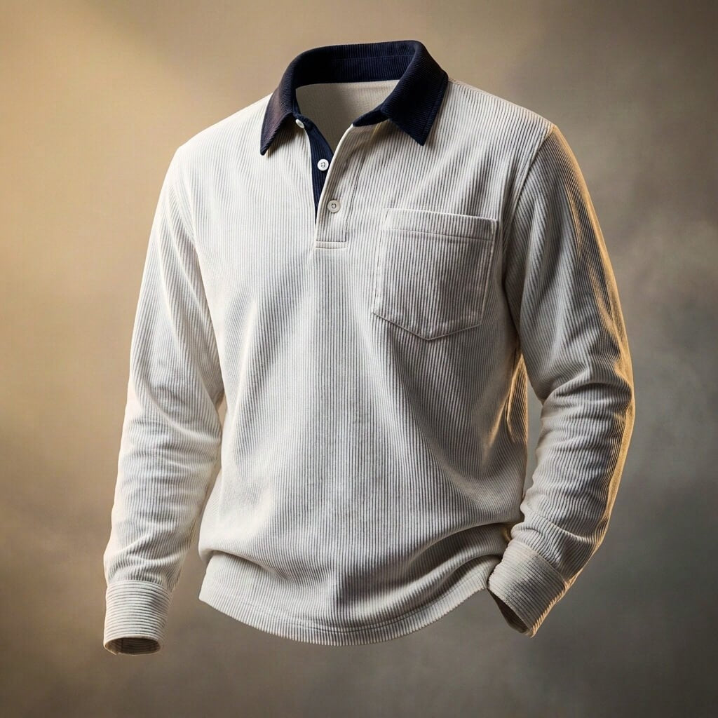 Scott Corduroy Long Sleeve Polo - York Miller