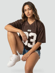 Mesh Jersey T-Shirt with Number Print