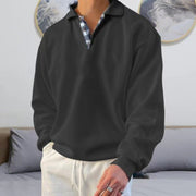 Modern Long Sleeve Polo Sweatshirt for Stylish Men and Comfortable Wear