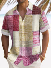 Patchwork Short Sleeve Shirt Style Casual Wear