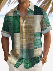 Patchwork Short Sleeve Shirt Style Casual Wear
