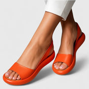 Peep Toe Slingback Flatform Sandals Casual Wear