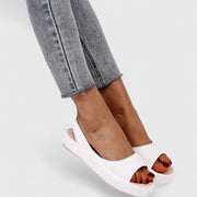 Peep Toe Slingback Flatform Sandals Casual Wear