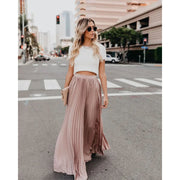 Women's Pleated Maxi Skirt – Relaxed Style – Everyday Wear