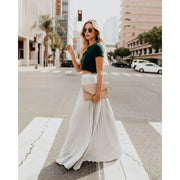 Women's Pleated Maxi Skirt – Relaxed Style – Everyday Wear