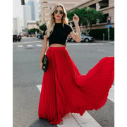 Women's Pleated Maxi Skirt – Relaxed Style – Everyday Wear