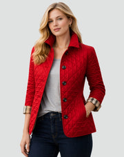 Quilted Button-Up Jacket Lightweight Transitional Wear