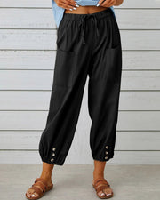 Oversized Relaxed Elastic Waist Jogger Pants Fit Wide Leg Casual Wear Cotton