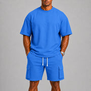 Relaxed Fit T-Shirt and Cargo Shorts Set