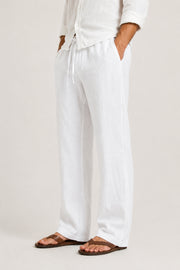 Relaxed Linen Pants with Drawstring Waist