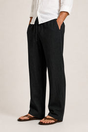 Relaxed Linen Pants with Drawstring Waist
