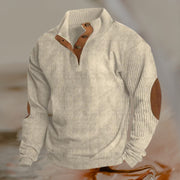 Ribbed Sweater with Elbow Patches for Comfort and Style in Every Season