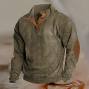 Ribbed Sweater with Elbow Patches for Comfort and Style in Every Season