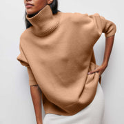 Ribbed Turtleneck Sweater for Women's Business Casual Comfort