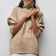 Ribbed Turtleneck Sweater for Women's Business Casual Comfort
