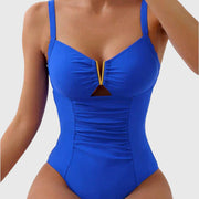 Ruched V-Neck Swimsuit Beachwear