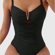 Ruched V-Neck Swimsuit