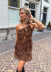 Ruffled Mini Dress with Tiered Layers Casual Summer Ruffle Lightweight