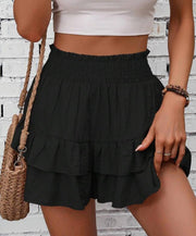 Ruffled Mini Skirt with Elastic Waist