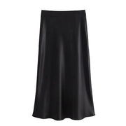 Women's Oversized Satin Midi Skirt – Versatile and Comfortable Wear
