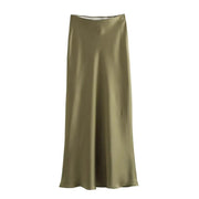 Women's Oversized Satin Midi Skirt – Versatile and Comfortable Wear