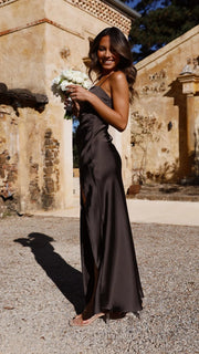 Satin Spaghetti Strap Maxi Dress