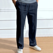 Sleek Stretchable Men's Pants with Elastic Waistband for Comfortable Fit