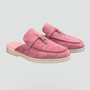 Slip-On Suede Women's Mules with Flat Sole